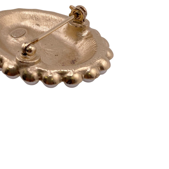 CHANEL Brooch A17V Pearl gold COCO Mark Women Used Authentic