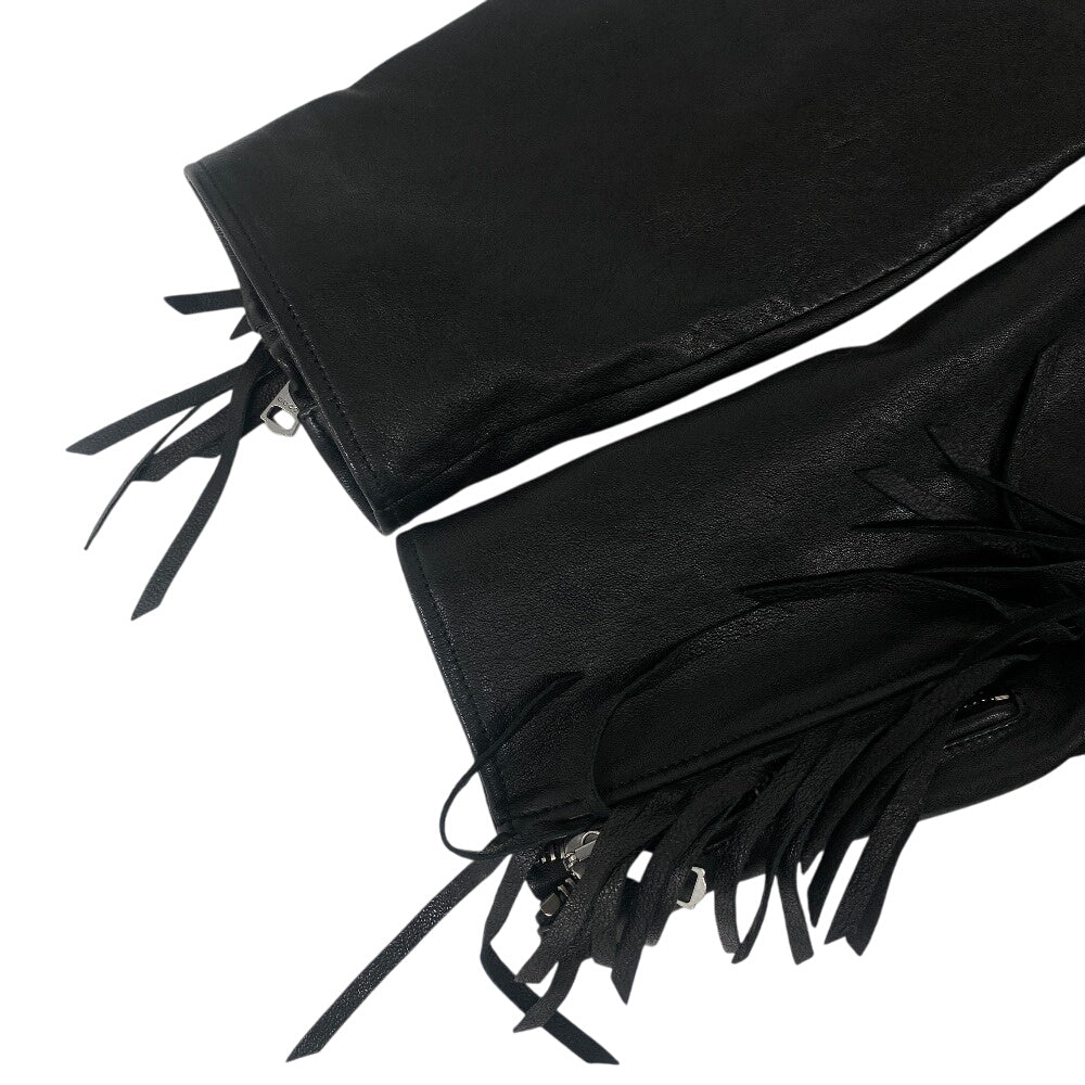 GUCCI Riders jacket 442668 Lambskin, Leather black TIGER EMBROIDERED BIKER JACKET mens 54 Used Authentic