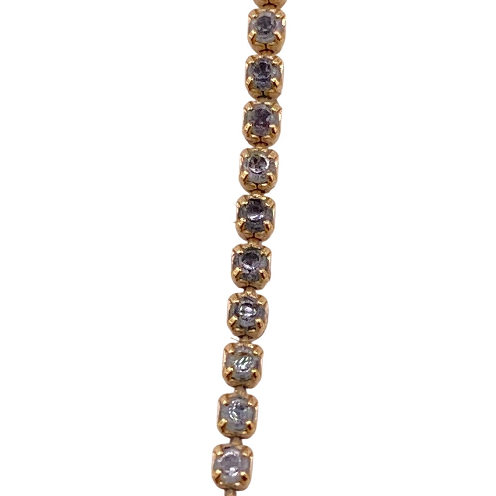 CELINE Necklace Metal, Stone gold Triomphe Sparkle Women Used Authentic