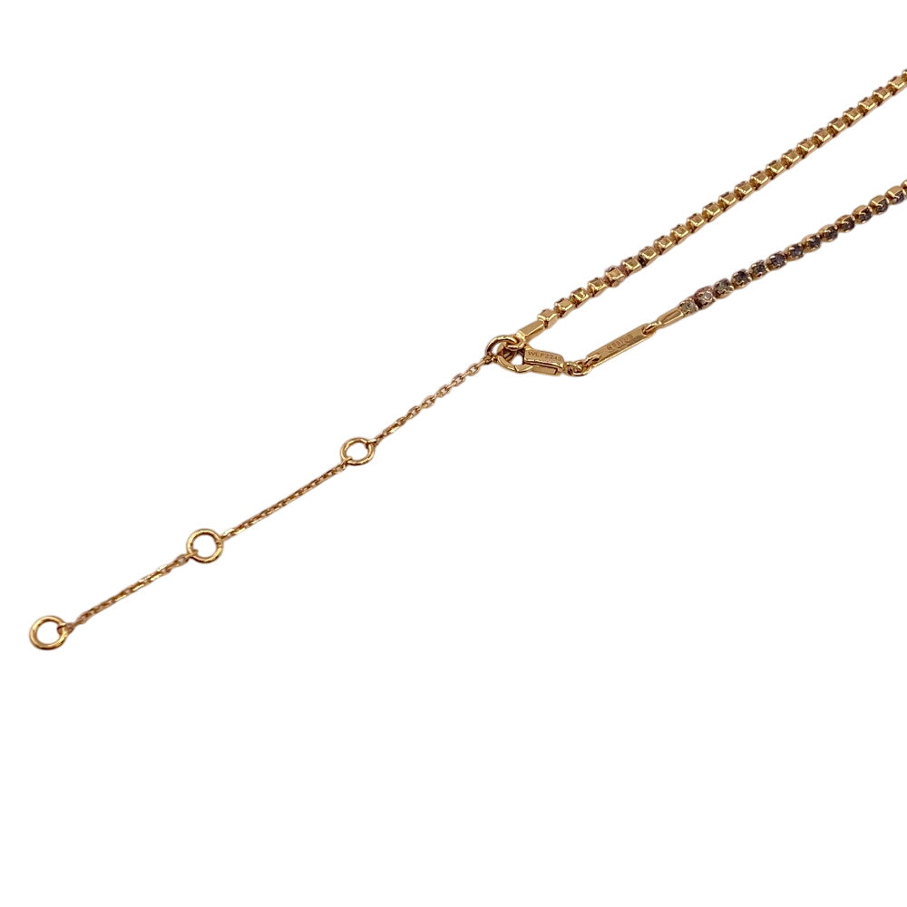 CELINE Necklace Metal, Stone gold Triomphe Sparkle Women Used Authentic