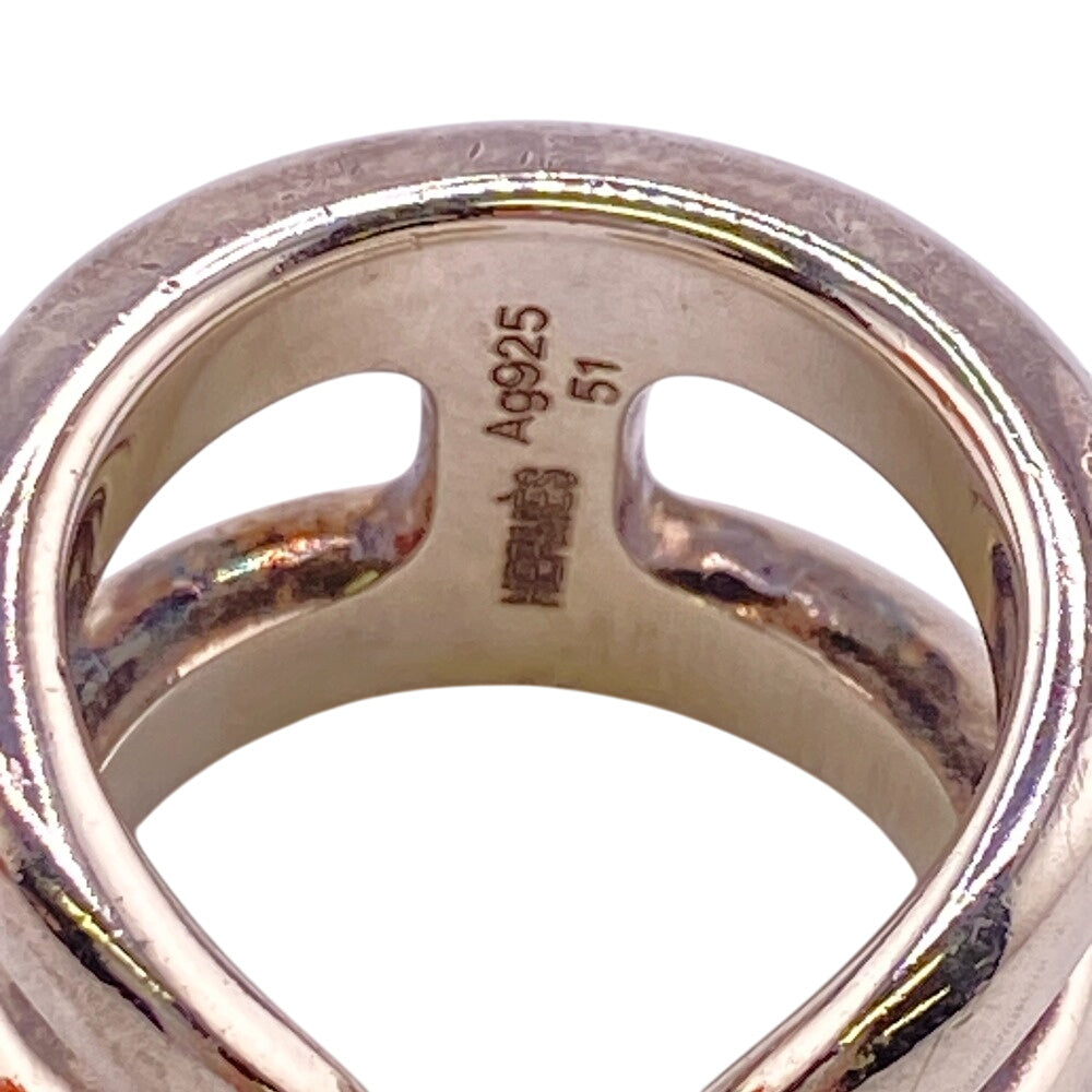 HERMES Ring Silver925 Silver Osmoz Women(Unisex) #51 Used Authentic