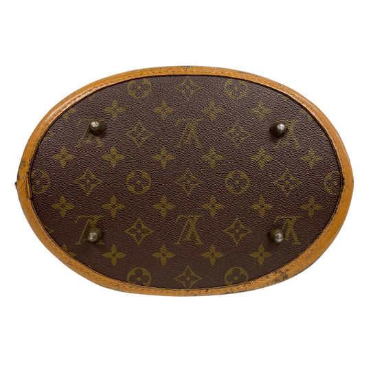 LOUIS VUITTON Tote Bag T42238 leather Brown Monogram Bucket USA Women Used Authentic