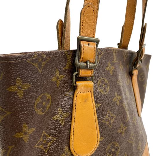 LOUIS VUITTON Tote Bag T42238 leather Brown Monogram Bucket USA Women Used Authentic
