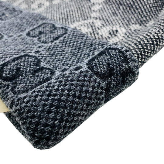 GUCCI Knit cap 716585 wool gray GG M 58 22cm
