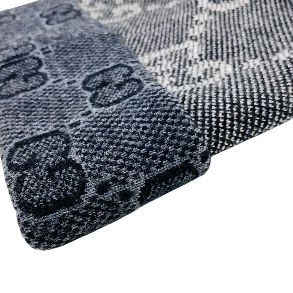 GUCCI Knit cap 716585 wool gray GG M 58 22cm