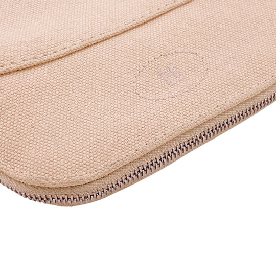 HERMES Pouch canvas beige Bollid pouch mini Women Used Authentic