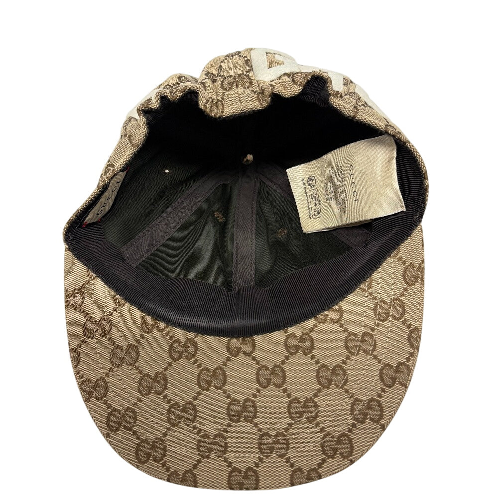 GUCCI cap 751400 canvas Brown 25 GG canvas mens(Unisex) S 57 Used Authentic