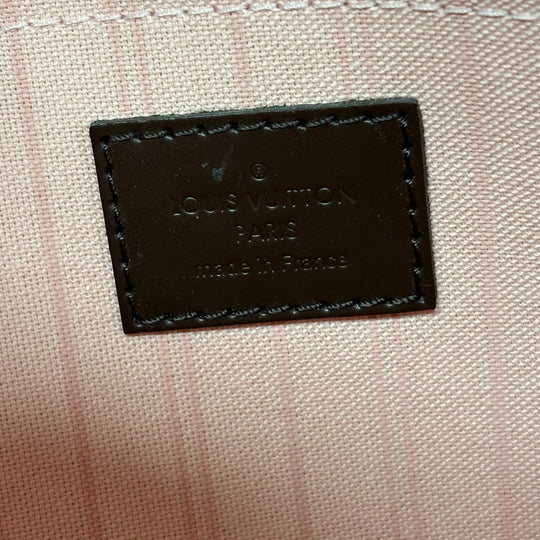 LOUIS VUITTON Tote Bag N41603 leather Brown Damier Neverfull MM Women Used Authentic