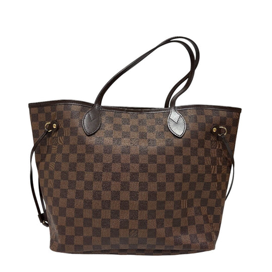 LOUIS VUITTON Tote Bag N41603 leather Brown Damier Neverfull MM Women Used Authentic