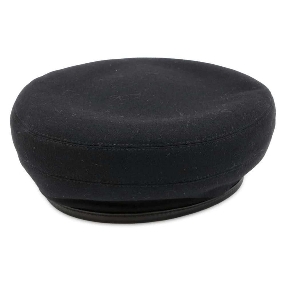 HERMES Saint-Honore Lift Embroidery Cashmere Black Beret Preloved