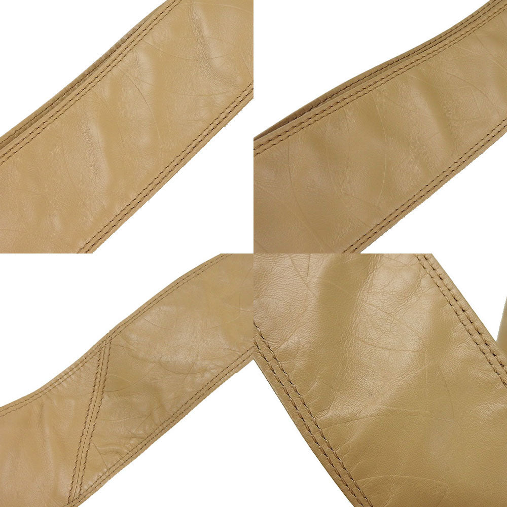 CHANEL Shoulder Bag leather beige