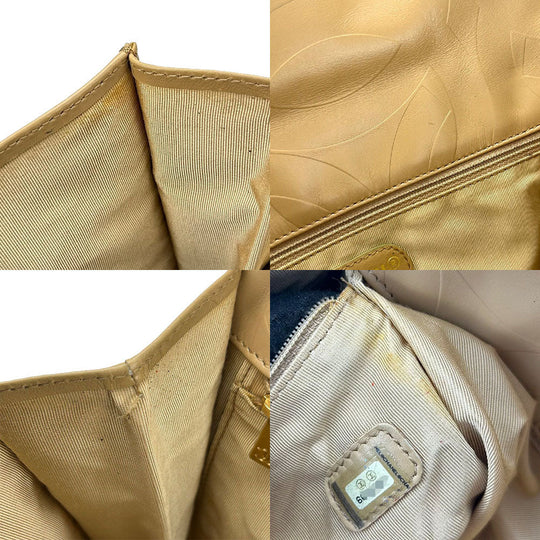 CHANEL Shoulder Bag leather beige