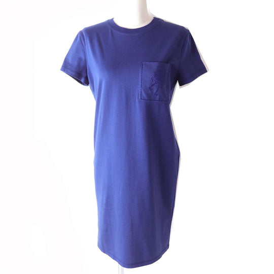 HERMES one piece cotton blue 34