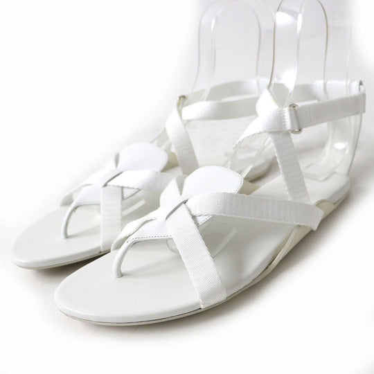 HERMES Sandals leather white 38