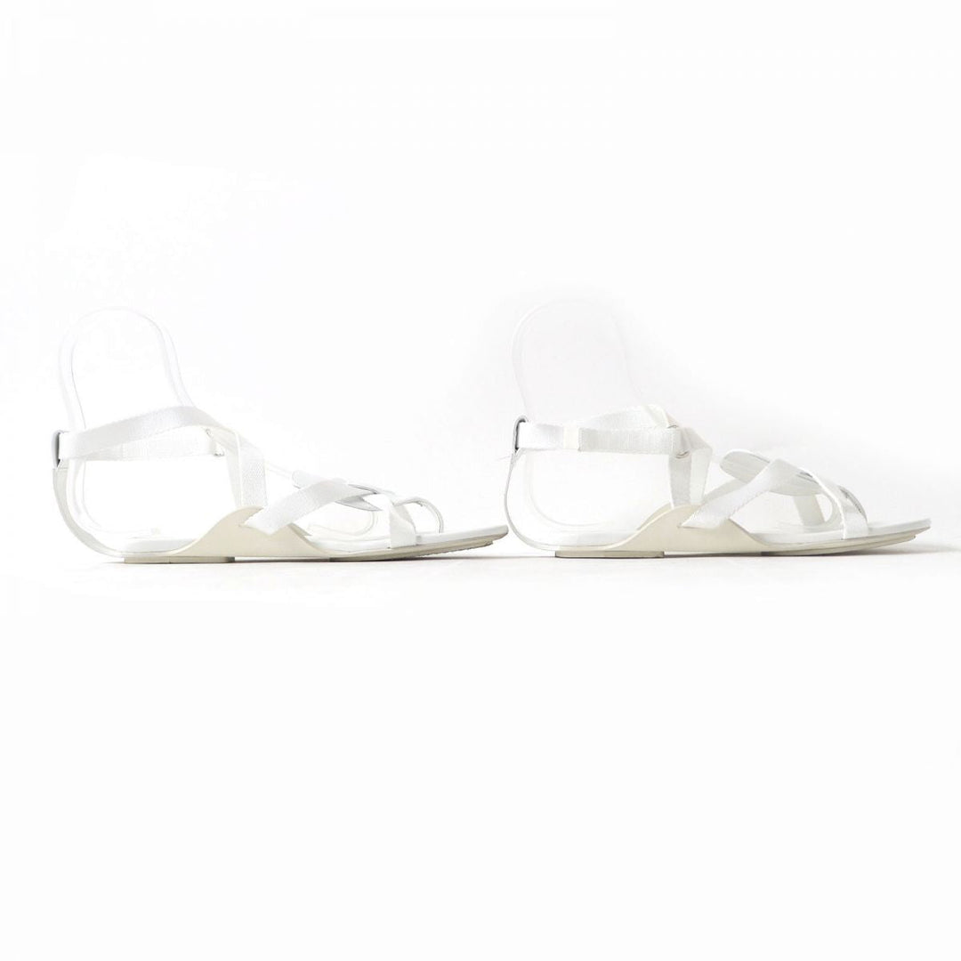 HERMES Sandals leather white 38