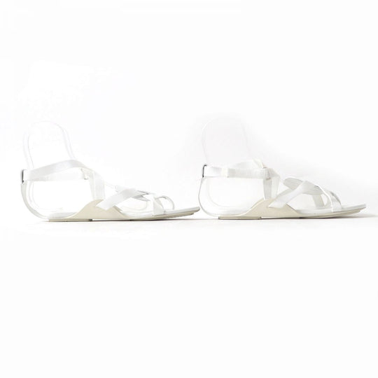 HERMES Sandals leather white 38