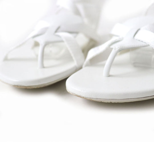 HERMES Sandals leather white 38