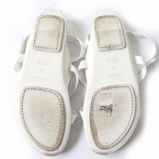 HERMES Sandals leather white 38