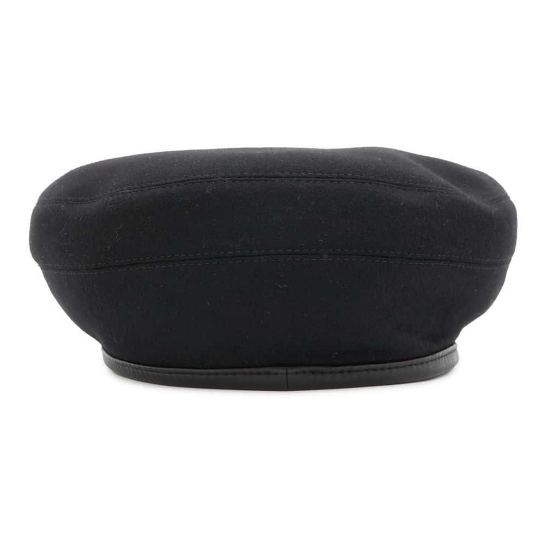 HERMES Saint-Honore Lift Embroidery Cashmere Black Beret Preloved