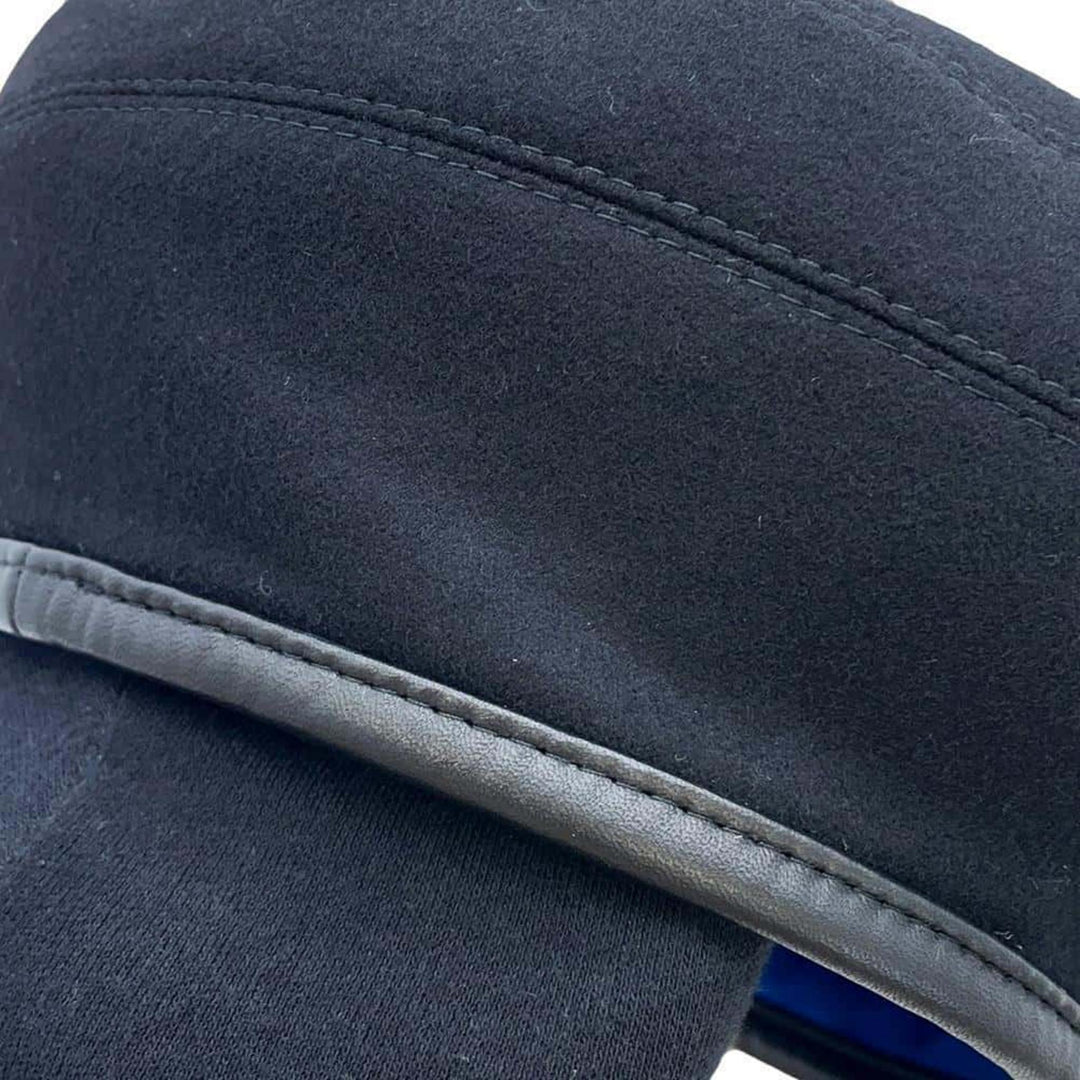 HERMES Saint-Honore Lift Embroidery Cashmere Black Beret Preloved