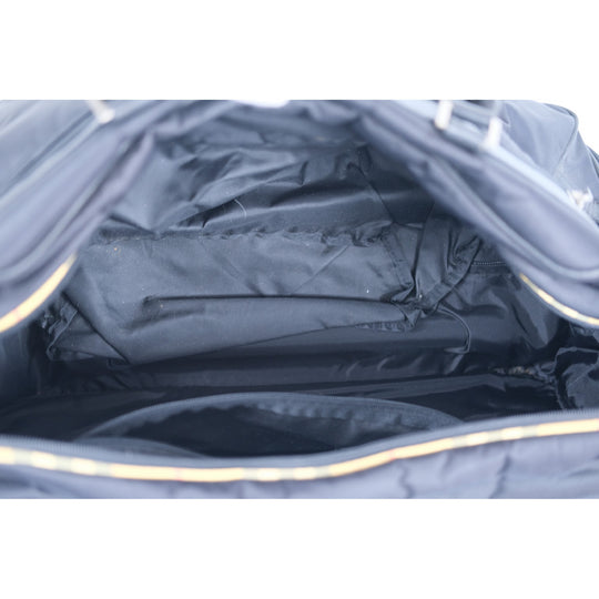 Burberry Golf Travel Bag Black Nylon Unisex Rolling Luggage Carry-On Tote