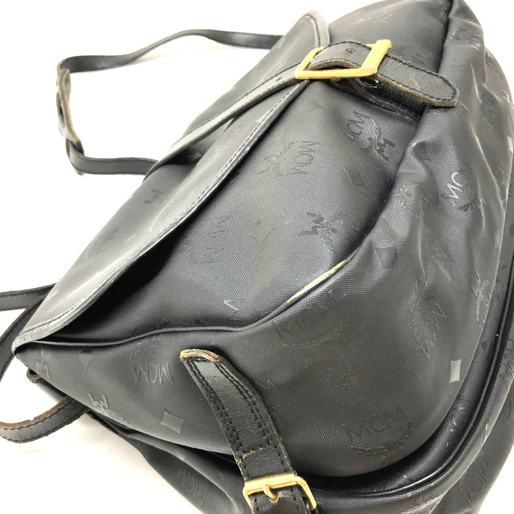 MCM Shoulder Bag PVC / Leather black Crossbody Logogram Women Used Authentic