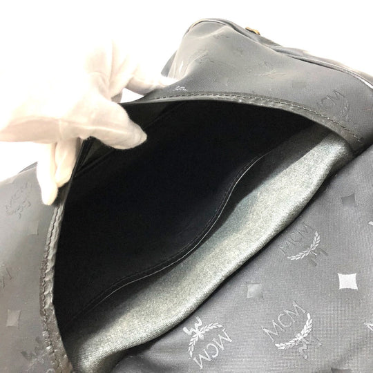 MCM Shoulder Bag PVC / Leather black Crossbody Logogram Women Used Authentic