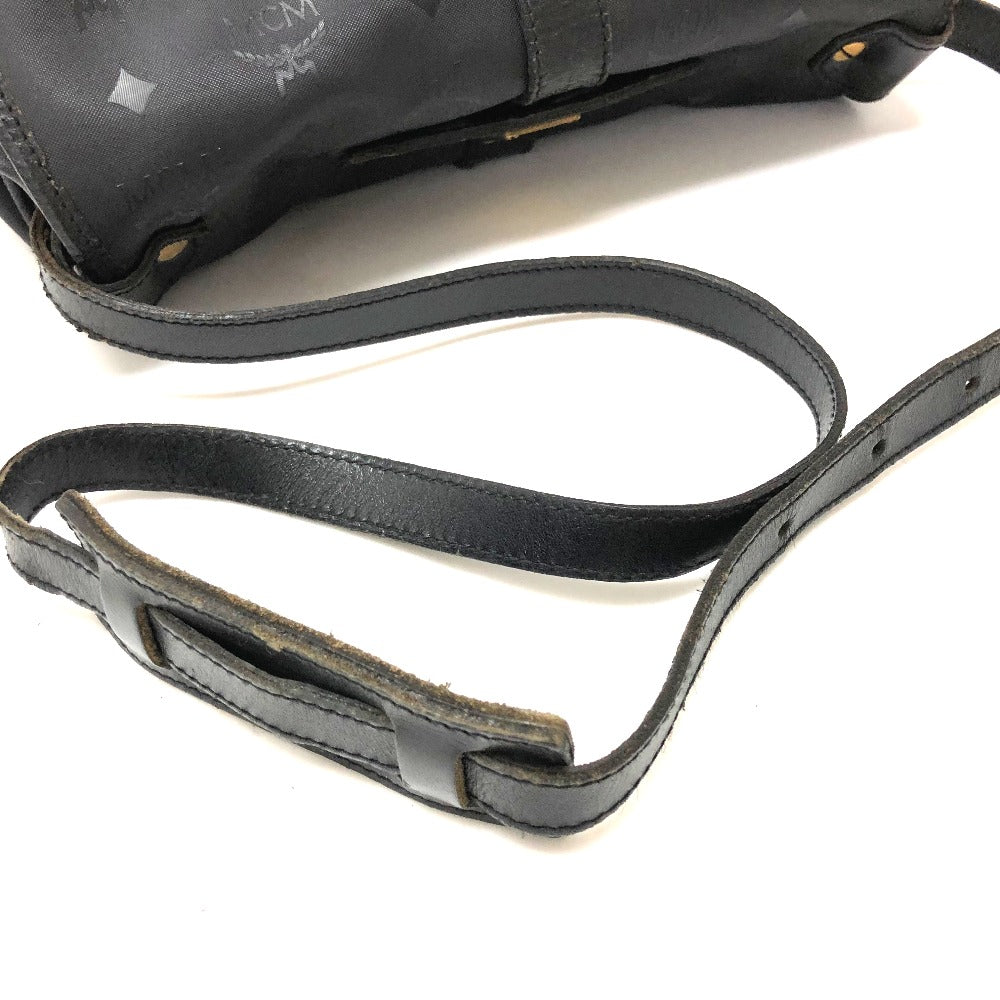 MCM Shoulder Bag PVC / Leather black Crossbody Logogram Women Used Authentic