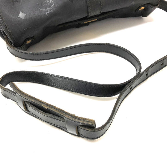 MCM Shoulder Bag PVC / Leather black Crossbody Logogram Women Used Authentic