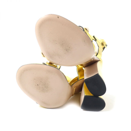 GUCCI Sandals leather gold 35