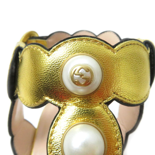 GUCCI Sandals leather gold 35