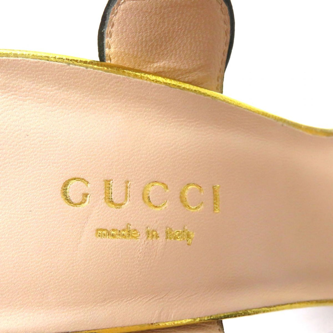 GUCCI Sandals leather gold 35