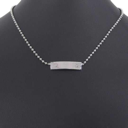 GUCCI Necklace K18 White Gold, Diamond Silver unisex(Unisex) Used Authentic
