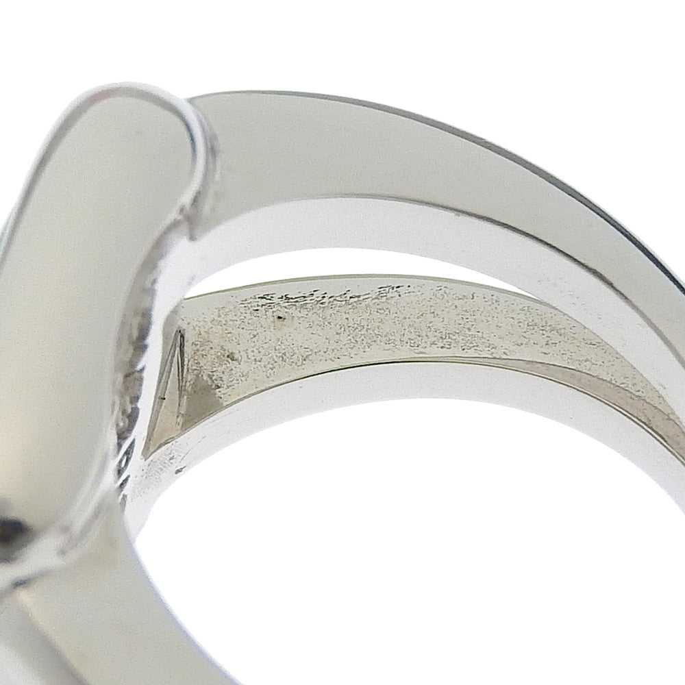 HERMES Ring metallic Silver Corozo Women Used Authentic