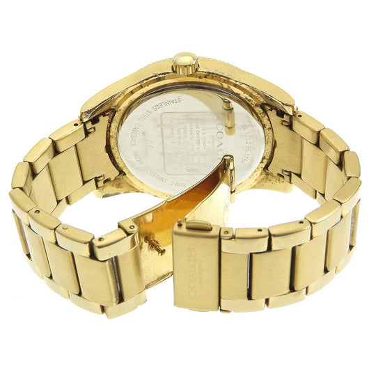 COACH Watches Quartz CA133.2.95.1754 Plated Gold black Day date black dial mens Used Authentic