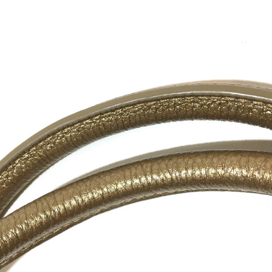 MCM Handbag leather gold Logo studs Women Secondhand Authentic