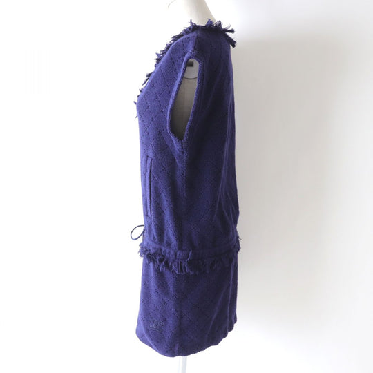 CHANEL one piece cotton Navy 38