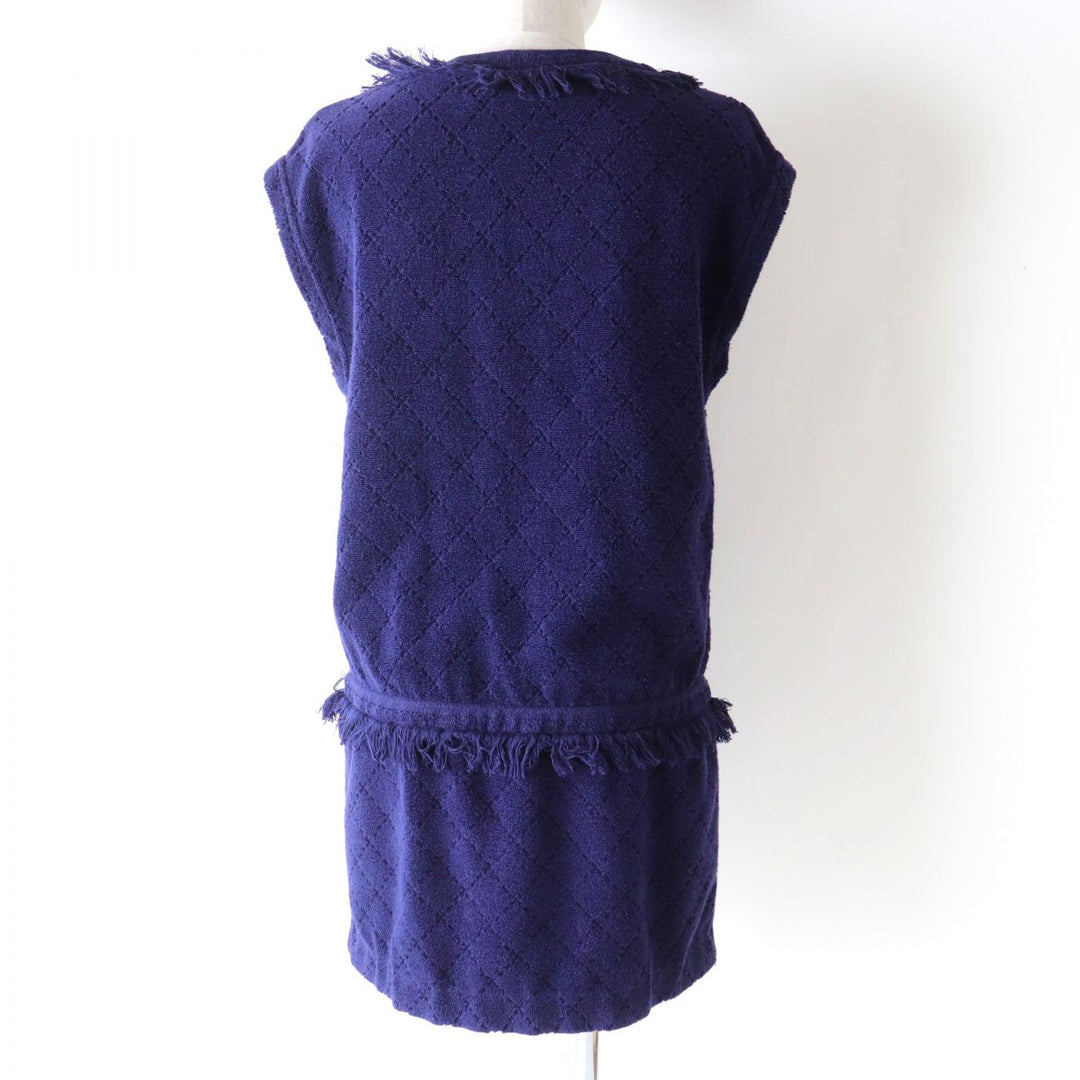 CHANEL one piece cotton Navy 38