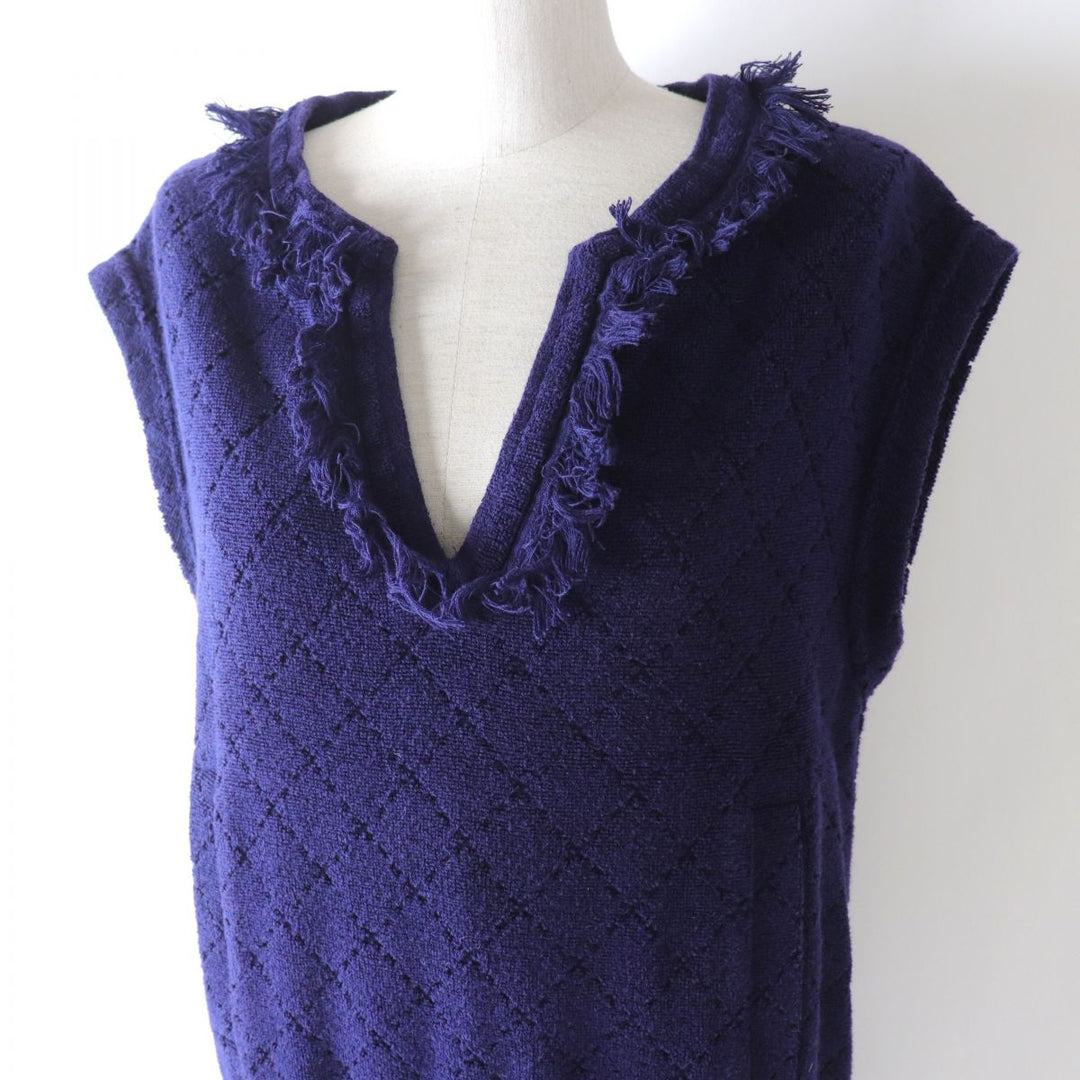 CHANEL one piece cotton Navy 38