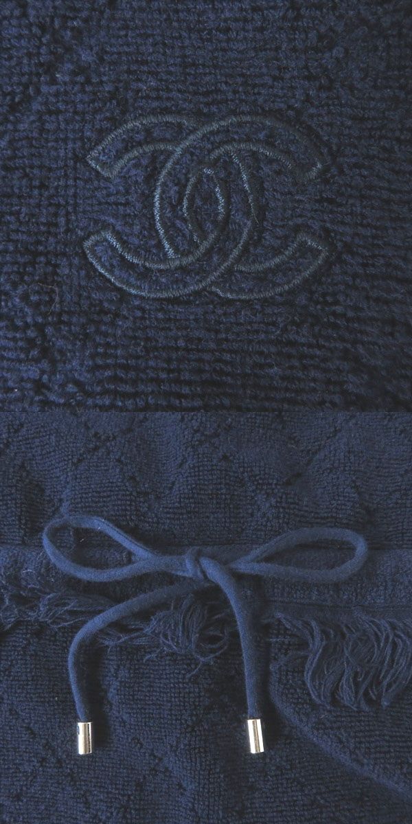 CHANEL one piece cotton Navy 38