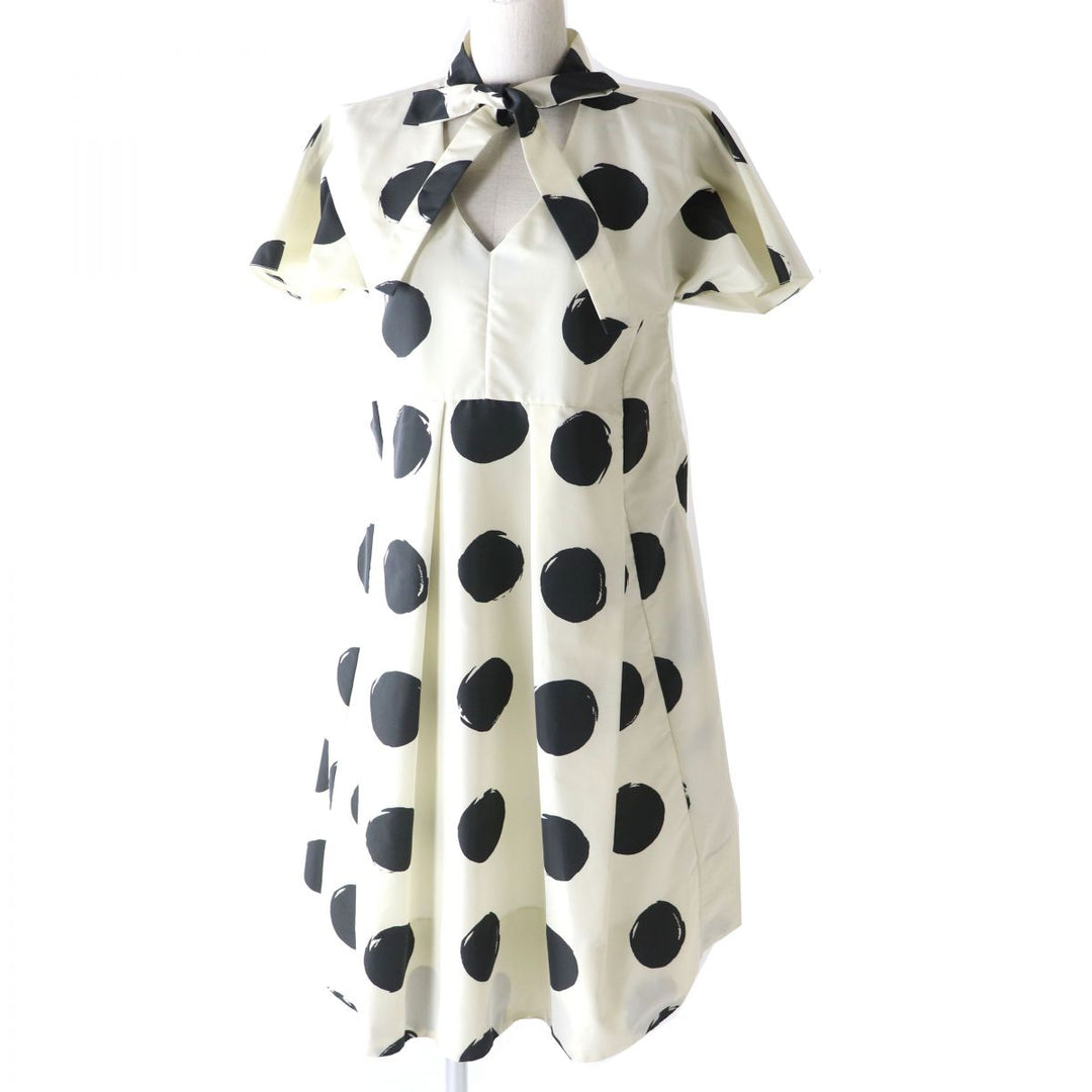 MARNI one piece polyester White x Black Dot Pattern 38