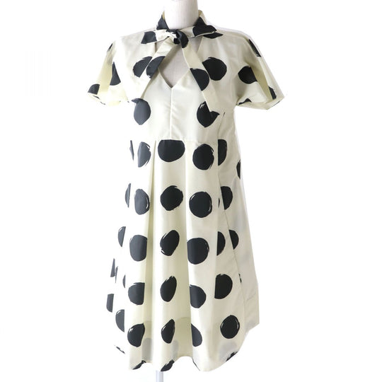 MARNI one piece polyester White x Black Dot Pattern 38