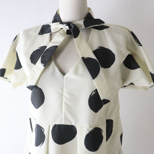 MARNI one piece polyester White x Black Dot Pattern 38