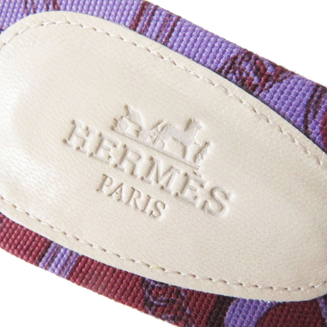 HERMES Sandals leather Purple x Light Pink x Silver Metal 36