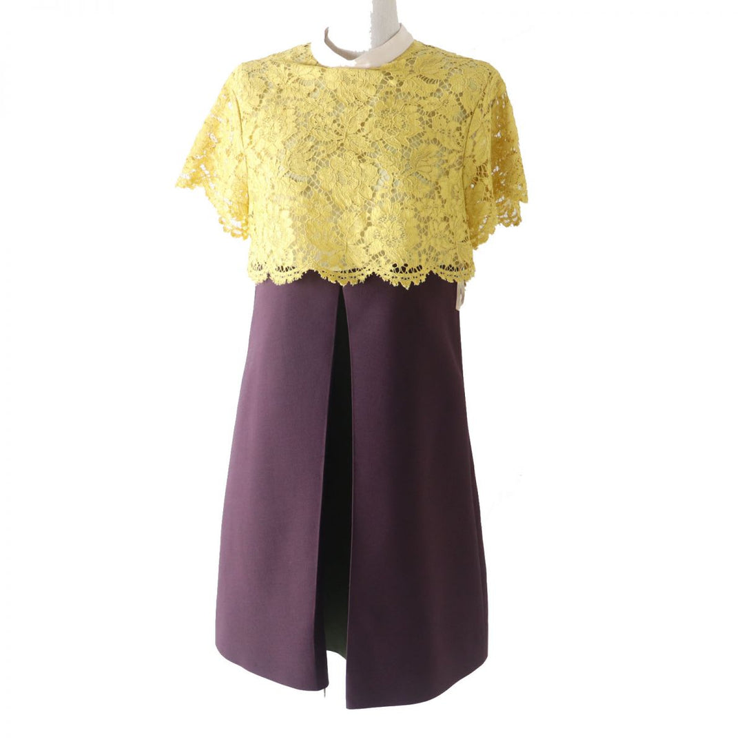 VALENTINO one piece Virgin wool Yellow x Purple x Khaki 42