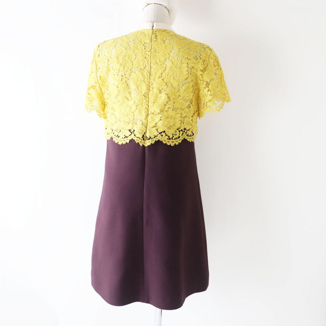 VALENTINO one piece Virgin wool Yellow x Purple x Khaki 42