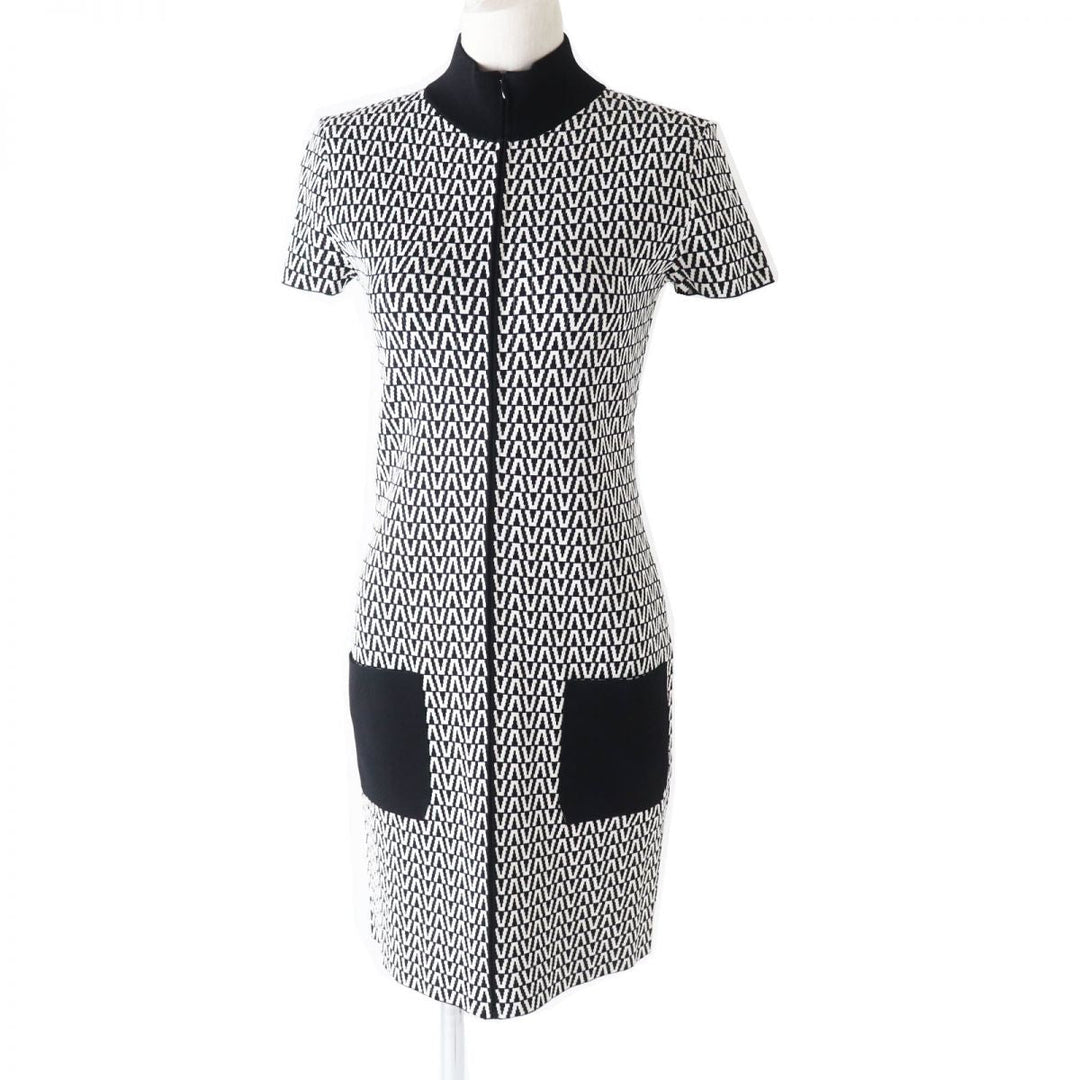 VALENTINO one piece Rayon Black x White V-pattern M