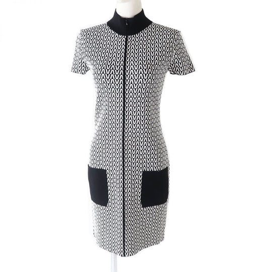 VALENTINO one piece Rayon Black x White V-pattern M