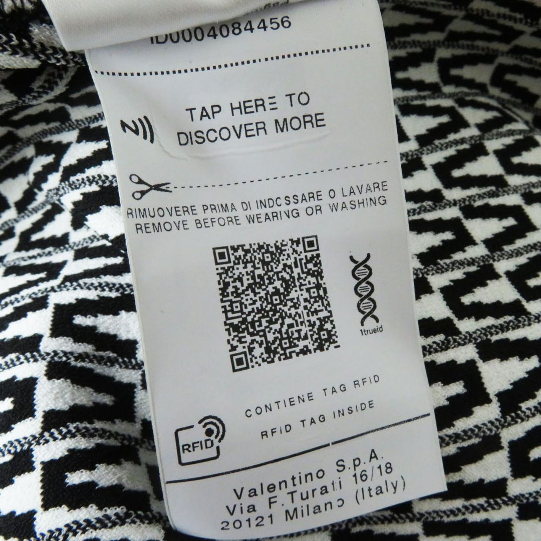 VALENTINO one piece Rayon Black x White V-pattern M