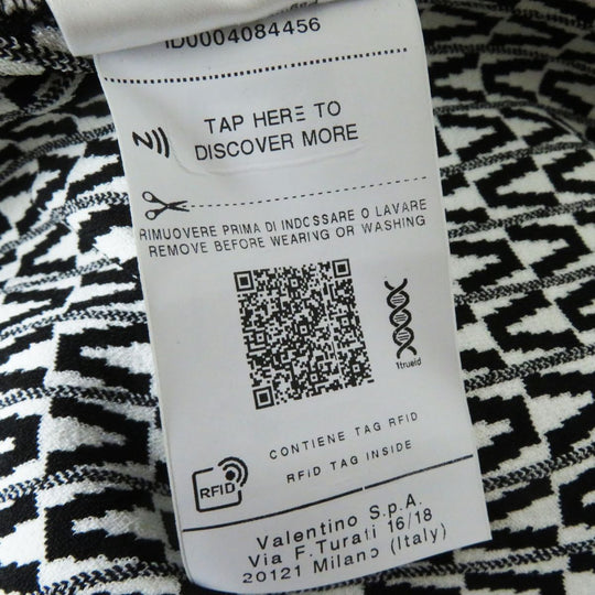 VALENTINO one piece Rayon Black x White V-pattern M